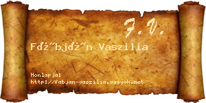 Fábján Vaszilia névjegykártya
