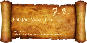 Fábján Vaszilia névjegykártya