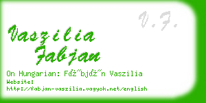 vaszilia fabjan business card